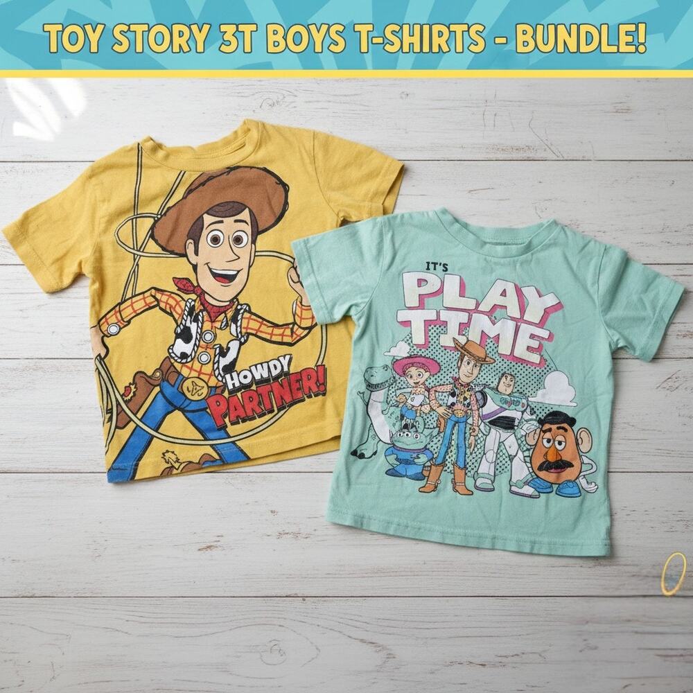 Toy Story Toddler 3T Shirt Bundle Woody Pixar Disney Graphic Tees